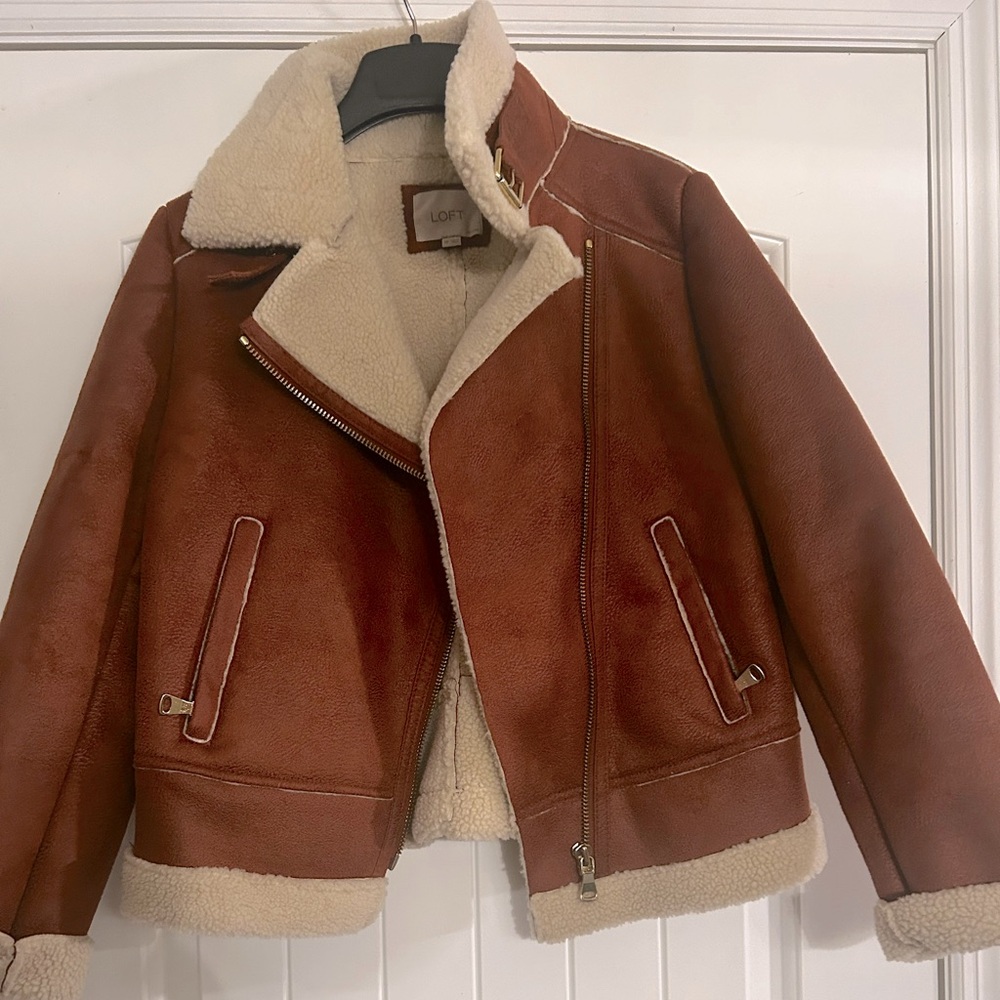 Loft faux shearling jacket. Never worn without tags.